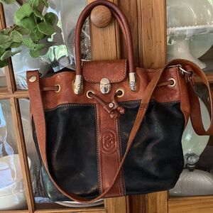 Marino Orlandl Italian Leather Crossbody Bucket Bag Made in Italy 🇮🇹